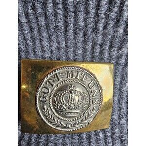 WW1 German Infantryman's Imperial 'Gott Mit Uns' Bi-Metal Belt Buckle from Ypres